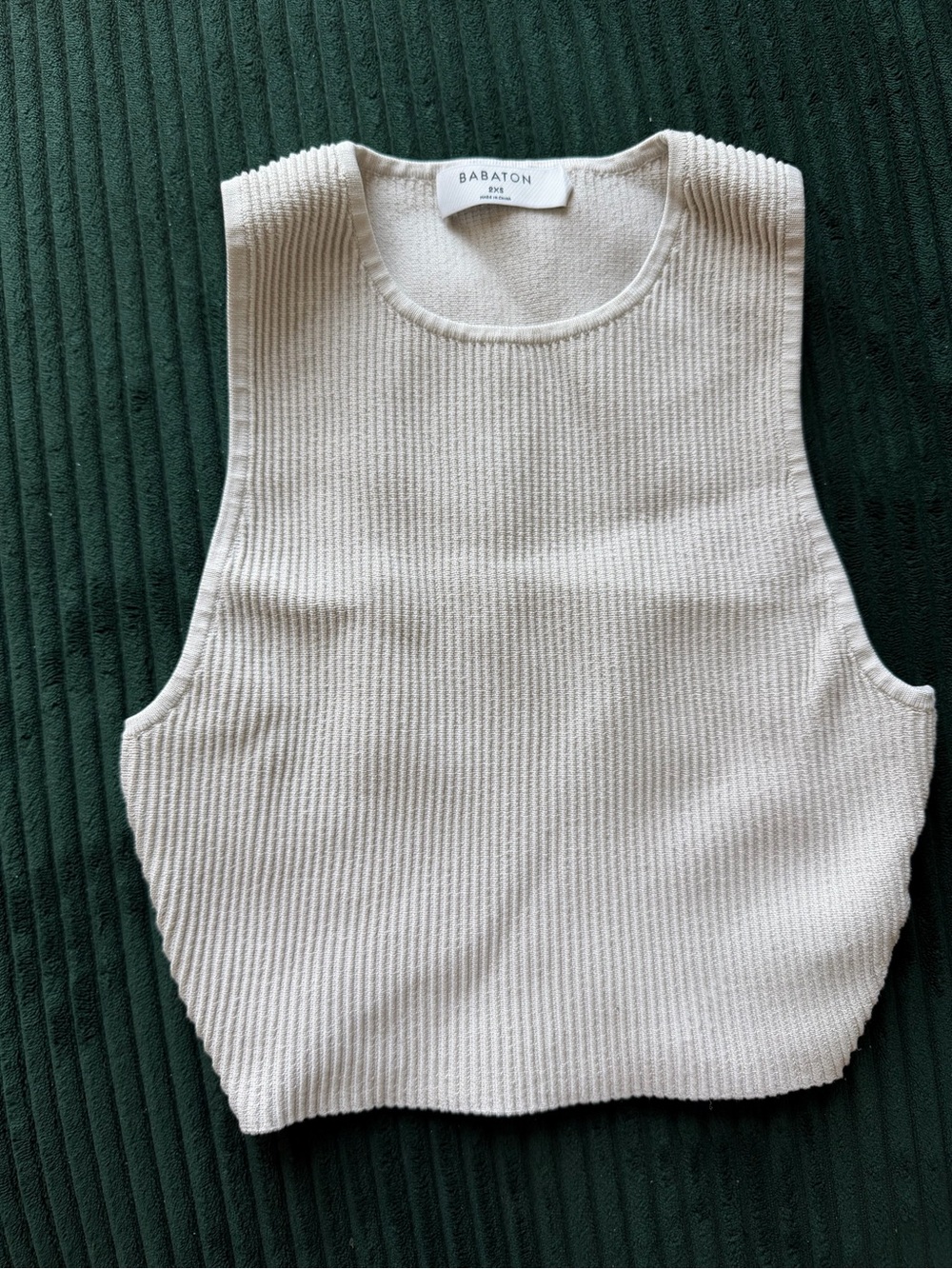 Aritzia Babaton Neutral Ribbed Crewneck Tank